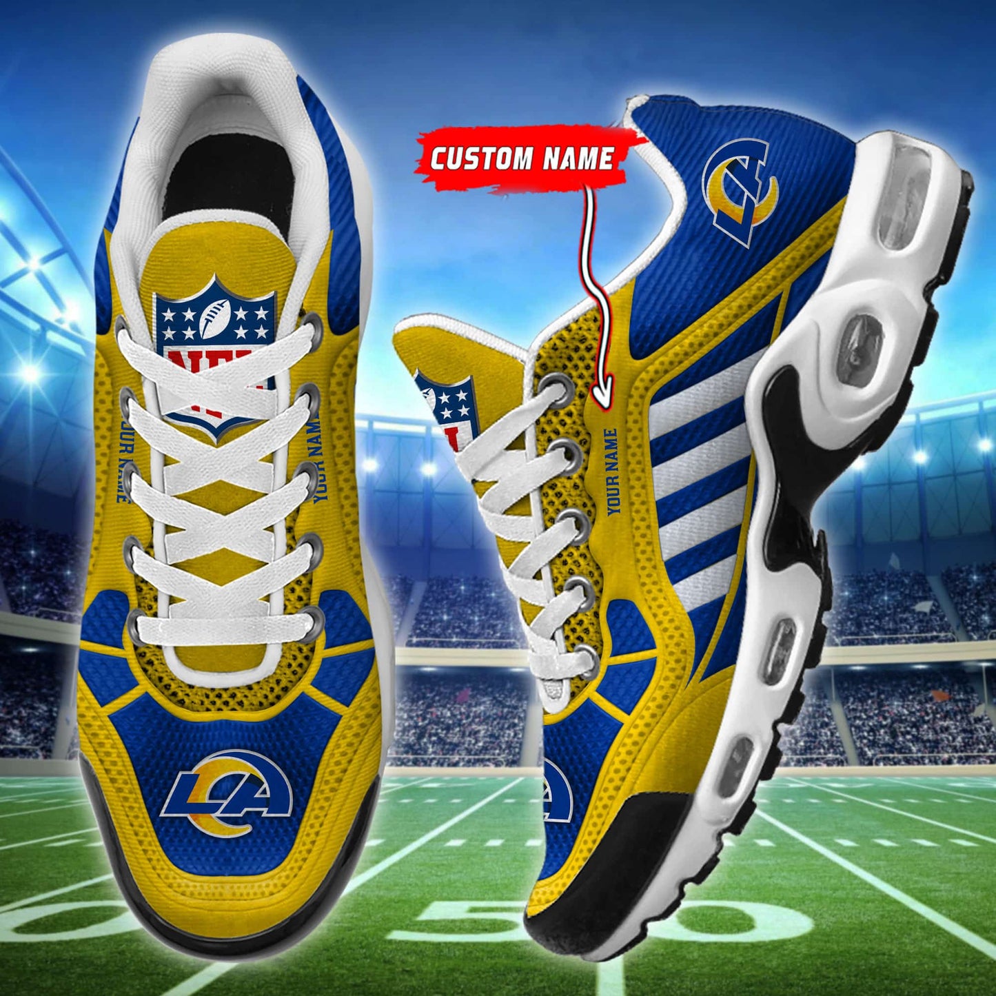 Los Angeles Rams Personalized Plus T-N Youth Sneakers BG153