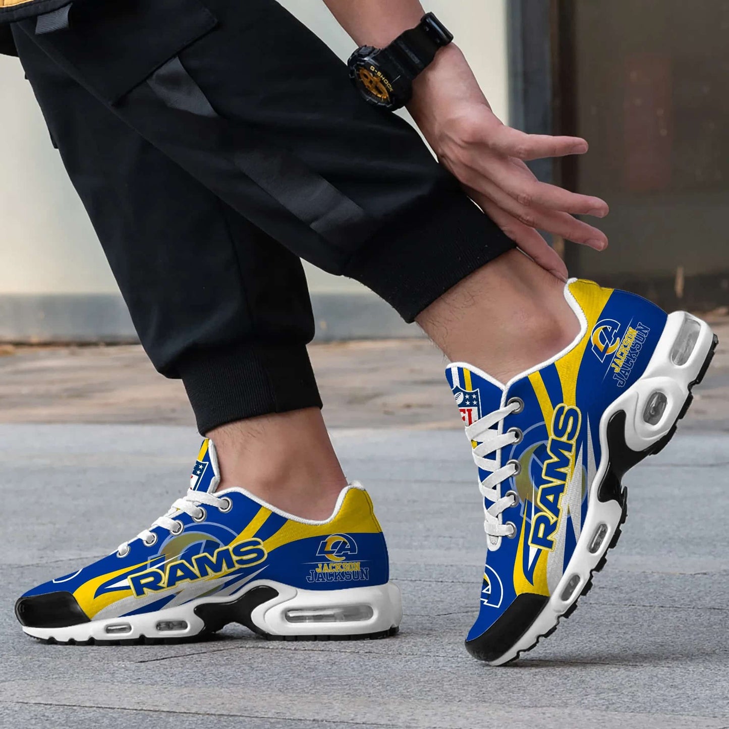 Los Angeles Rams Personalized Plus T-N Youth Sneakers BG98