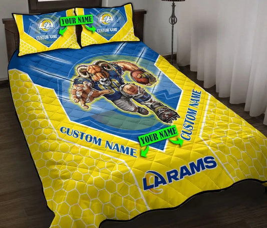 Los Angeles Rams Personalized Quilt Set BG99