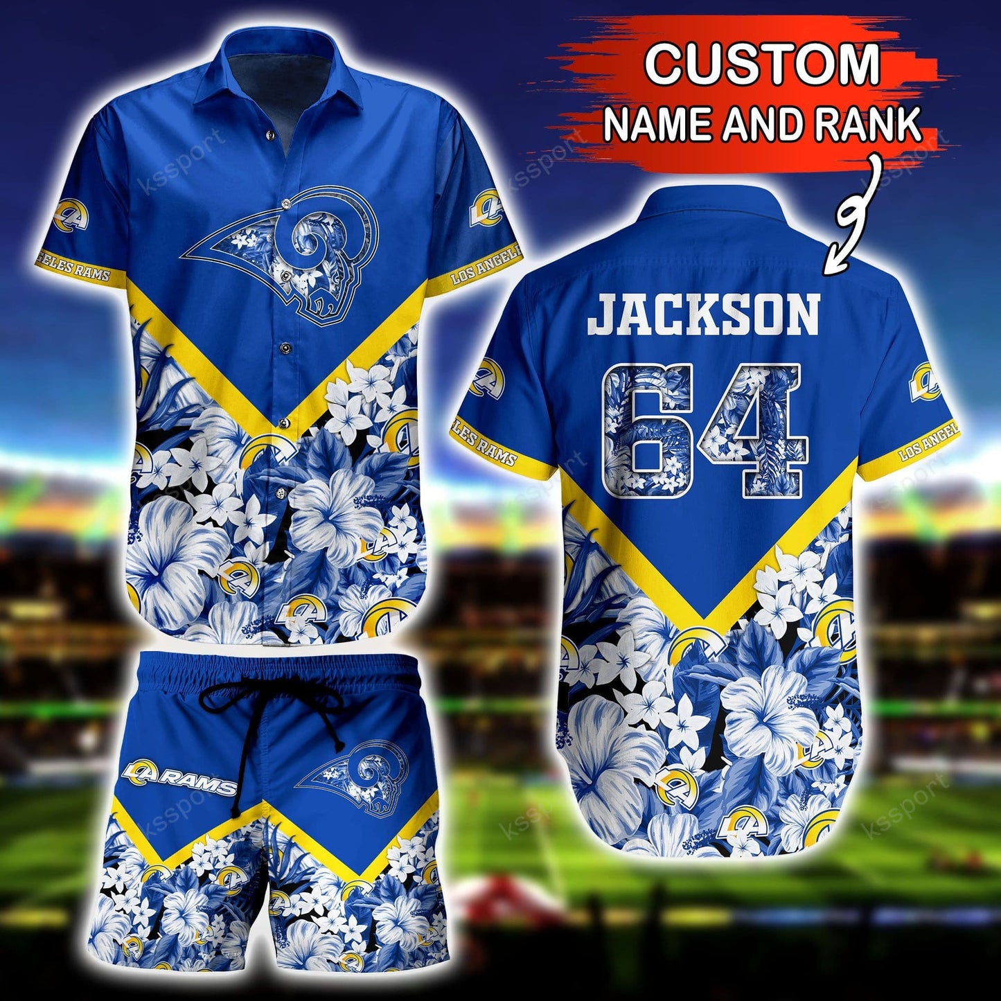 Los Angeles Rams Personalized Shirt and Shorts BG287