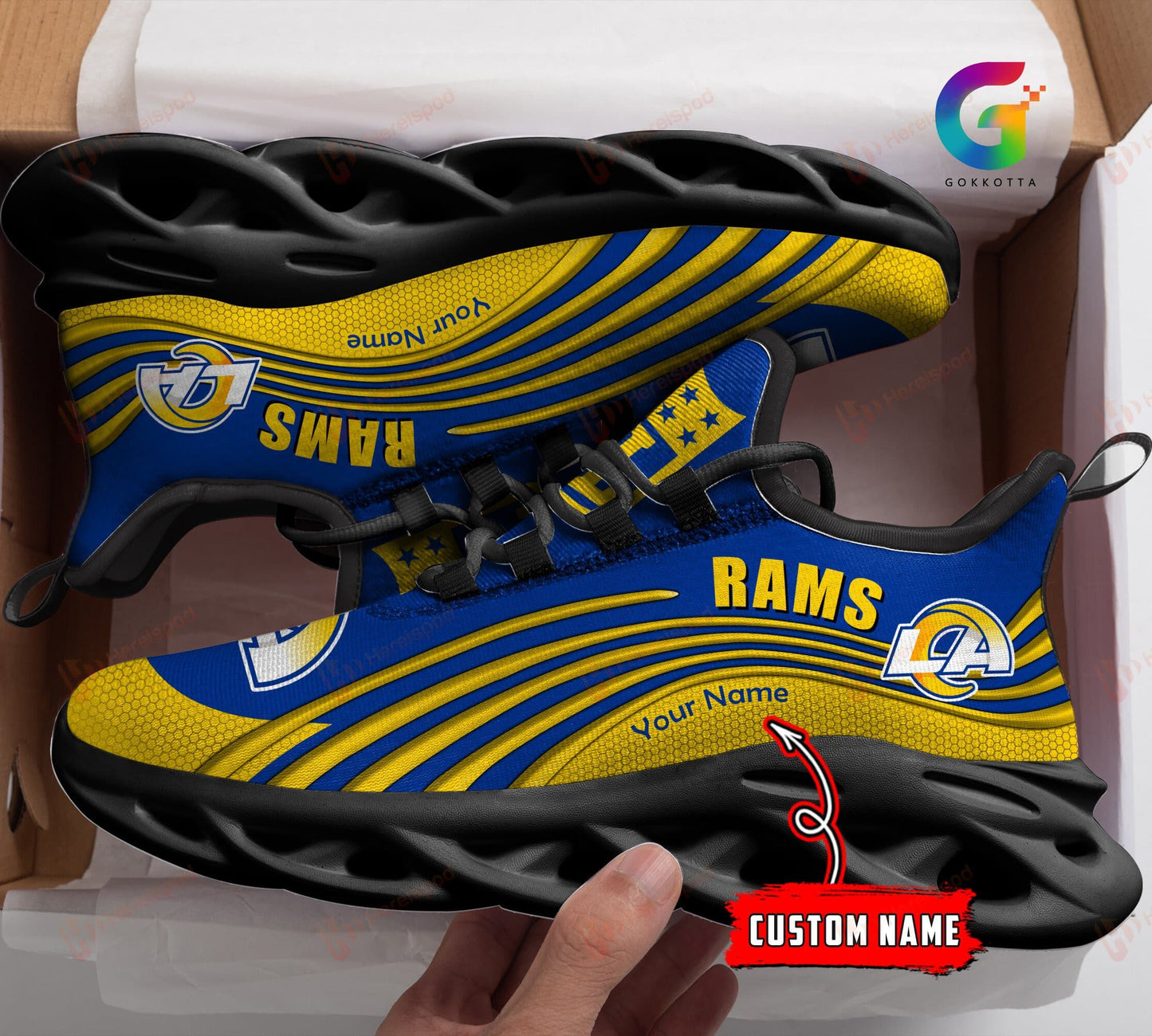 Los Angeles Rams Personalized Yezy Running Sneakers 164