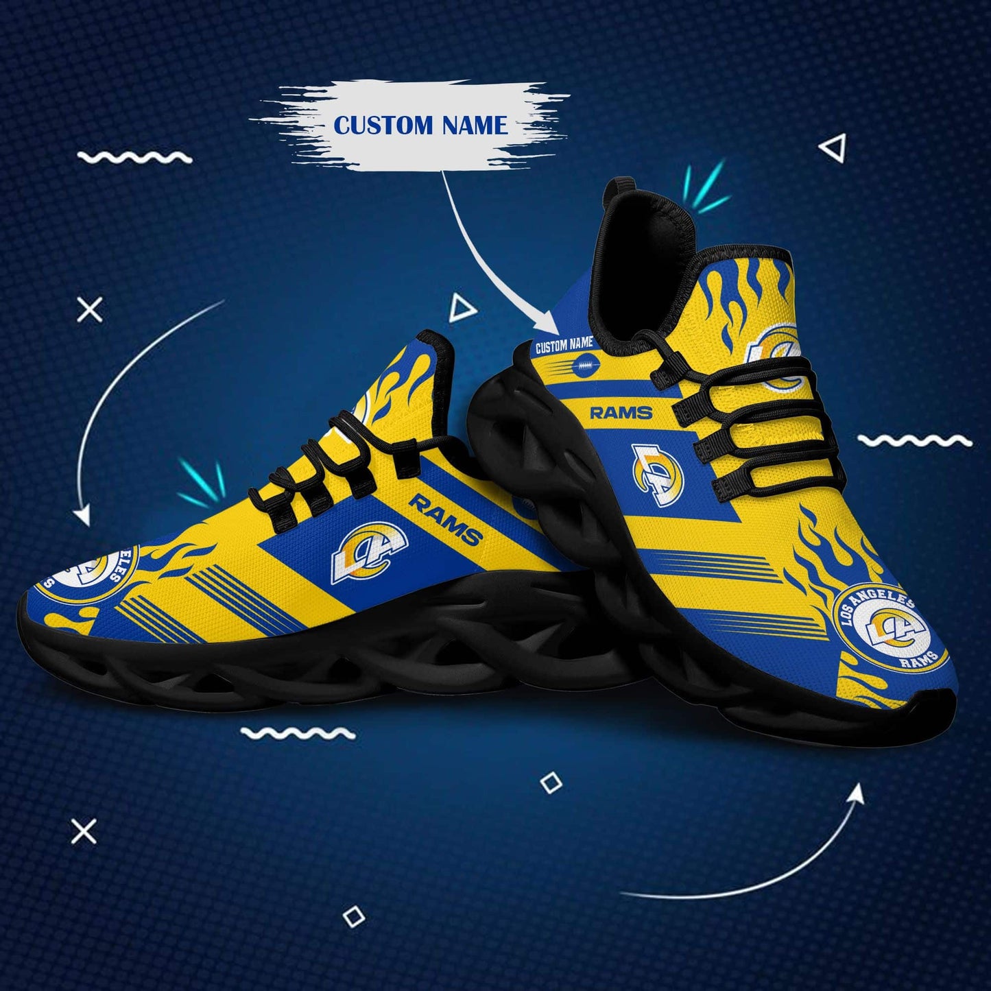Los Angeles Rams Personalized Yezy Running Sneakers BB591
