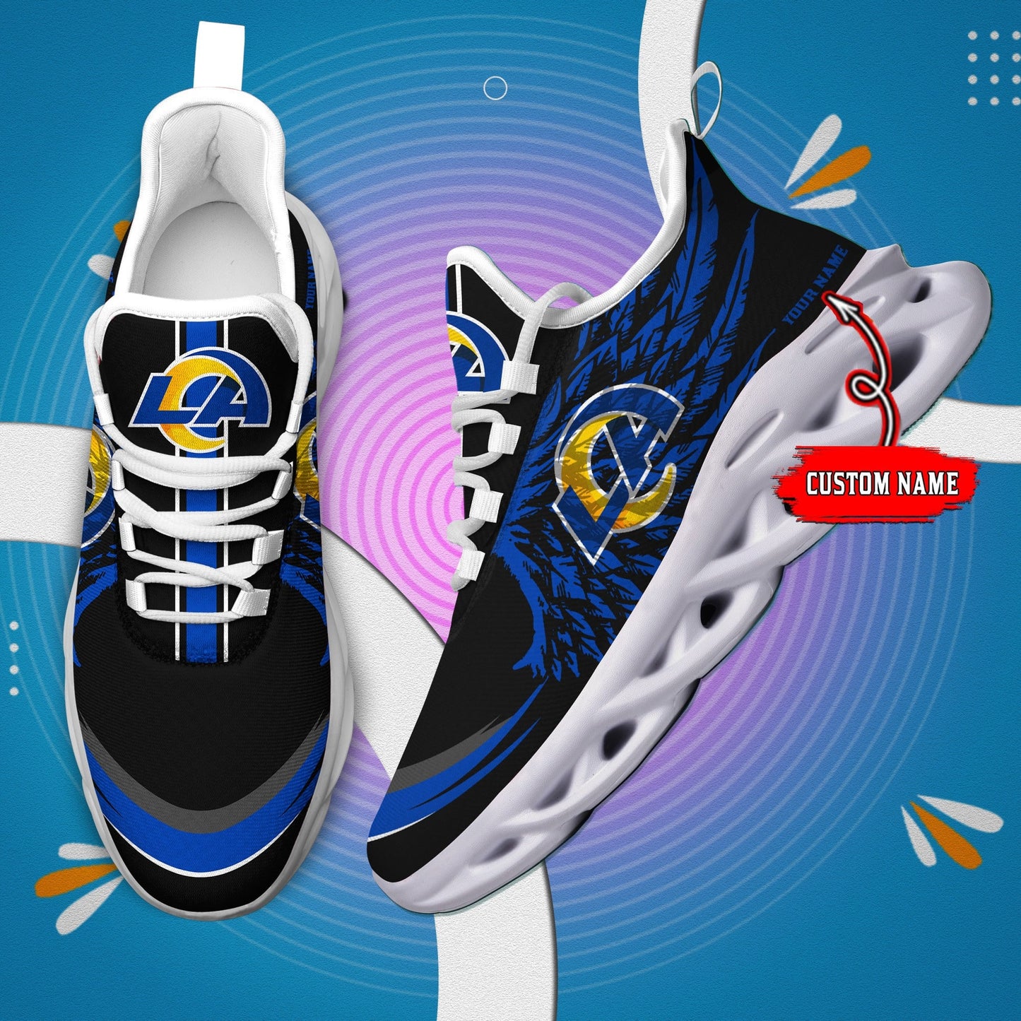 Los Angeles Rams Personalized Yezy Running Sneakers BB679