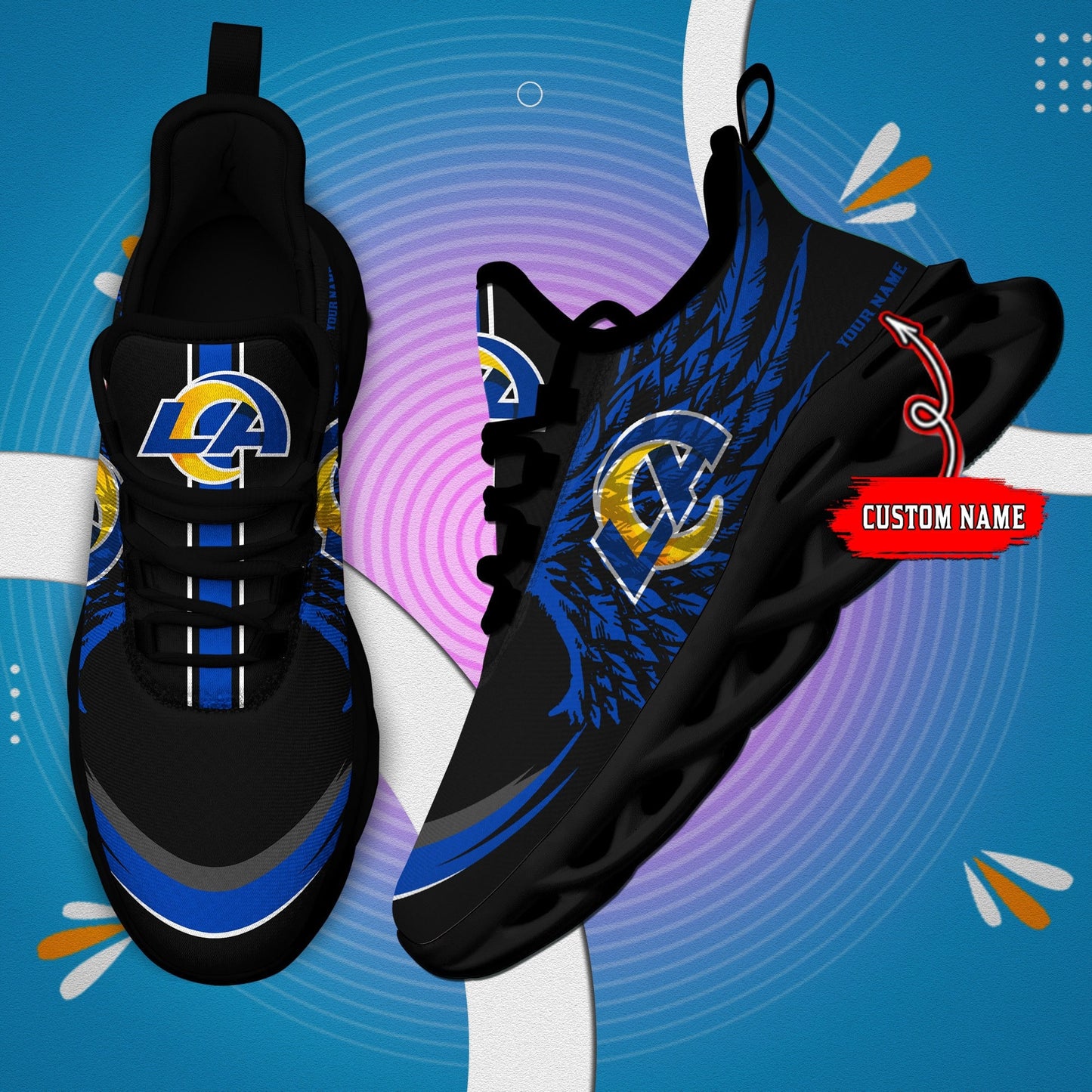 Los Angeles Rams Personalized Yezy Running Sneakers BB679