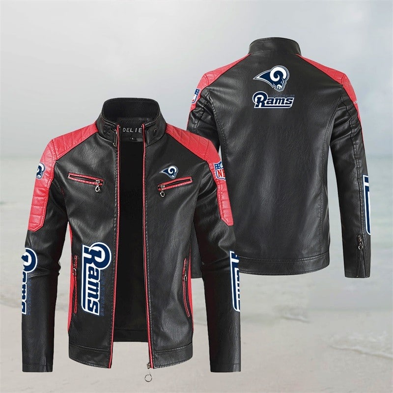 Los Angeles Rams Stand Collar Leather Jacket BG52