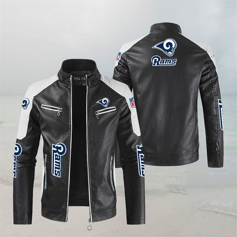 Los Angeles Rams Stand Collar Leather Jacket BG52
