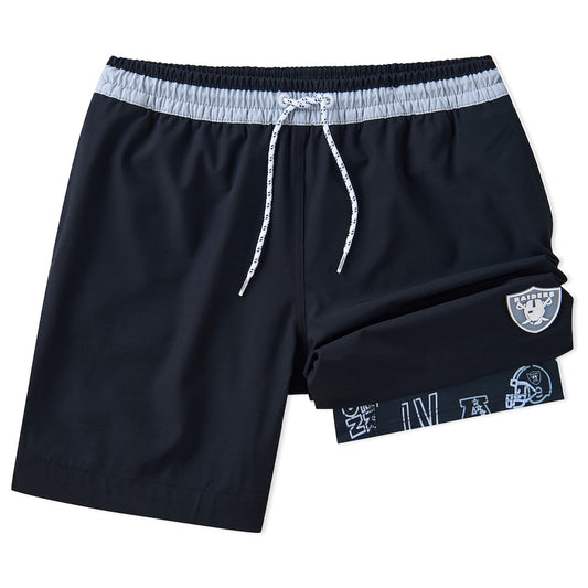 Las Vegas Raiders New Trending Men Double Layer Casual Shorts AZHADLCS000034