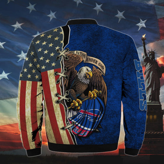 Men’s One Nation Under God Buffalo Bills Bomber Jackets