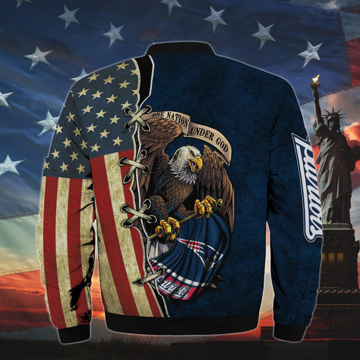 Men’s One Nation Under God New England Patriots Bomber Jackets