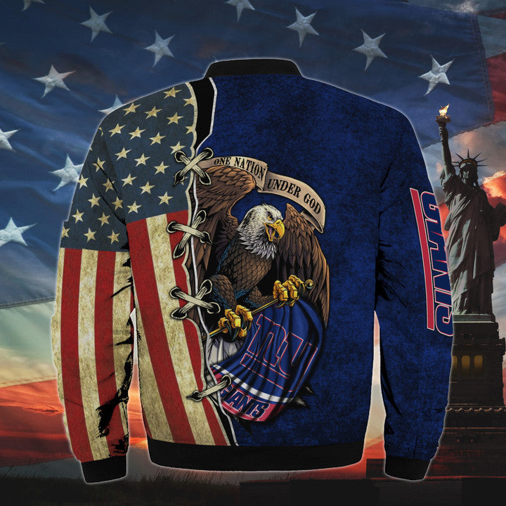 Men’s One Nation Under God New York Giants Bomber Jackets