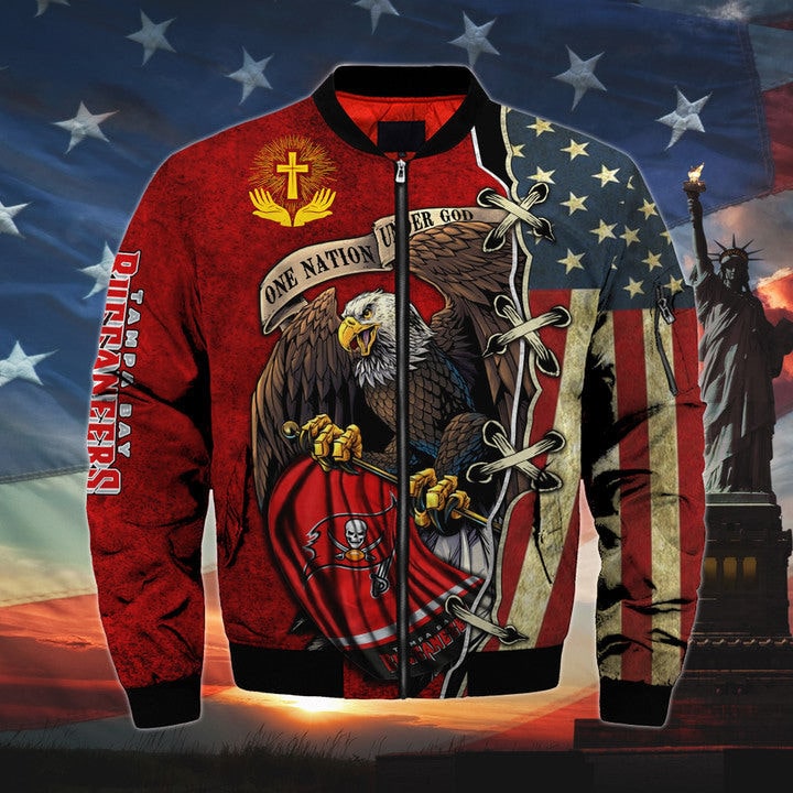 Men’s One Nation Under God Tampa Bay Buccaneers Bomber Jackets
