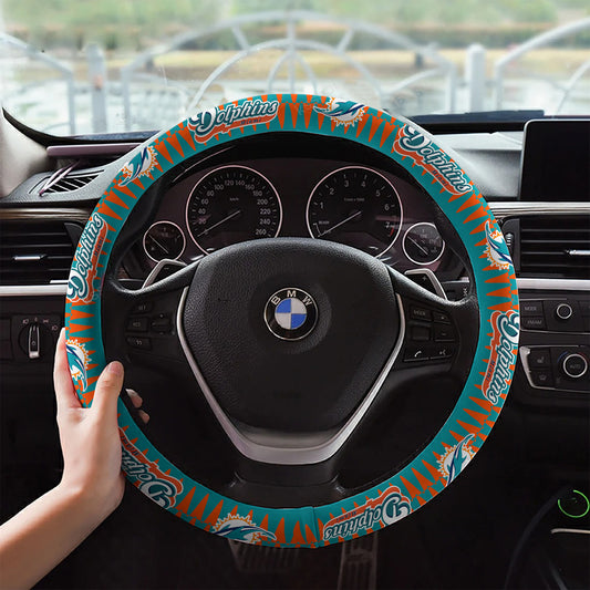 Miami Dolphins Custom 3D Steering Wheel Cover 50