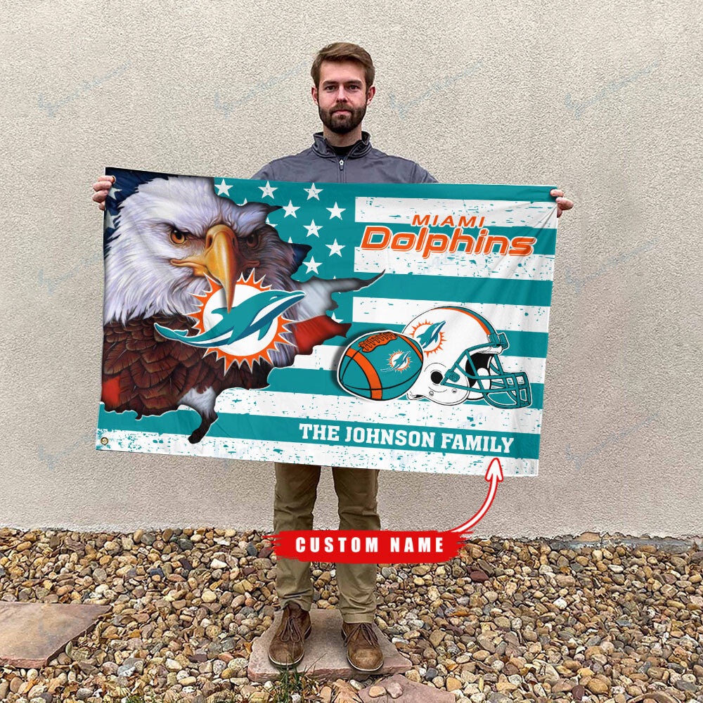 Miami Dolphins-Flag-Custom Name