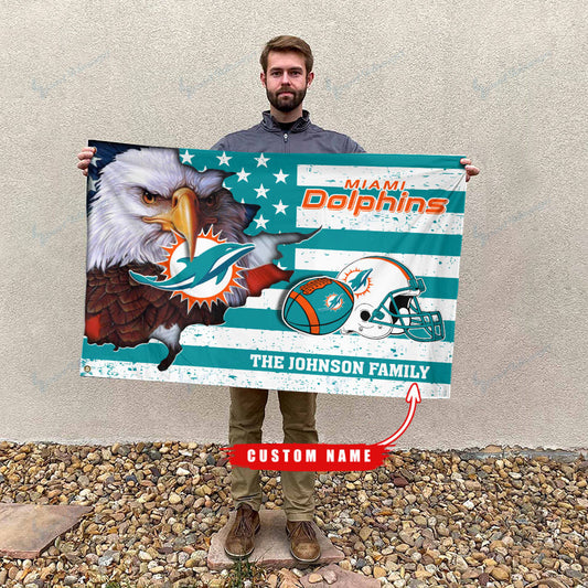 Miami Dolphins-Flag-Custom Name
