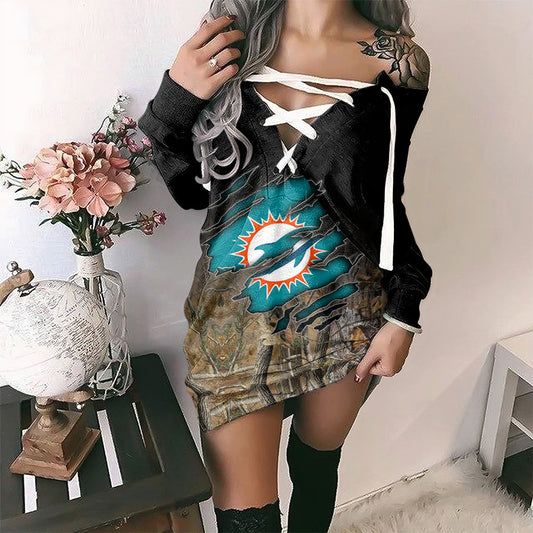 Miami Dolphins Lace-Up Sweatshirt BG13