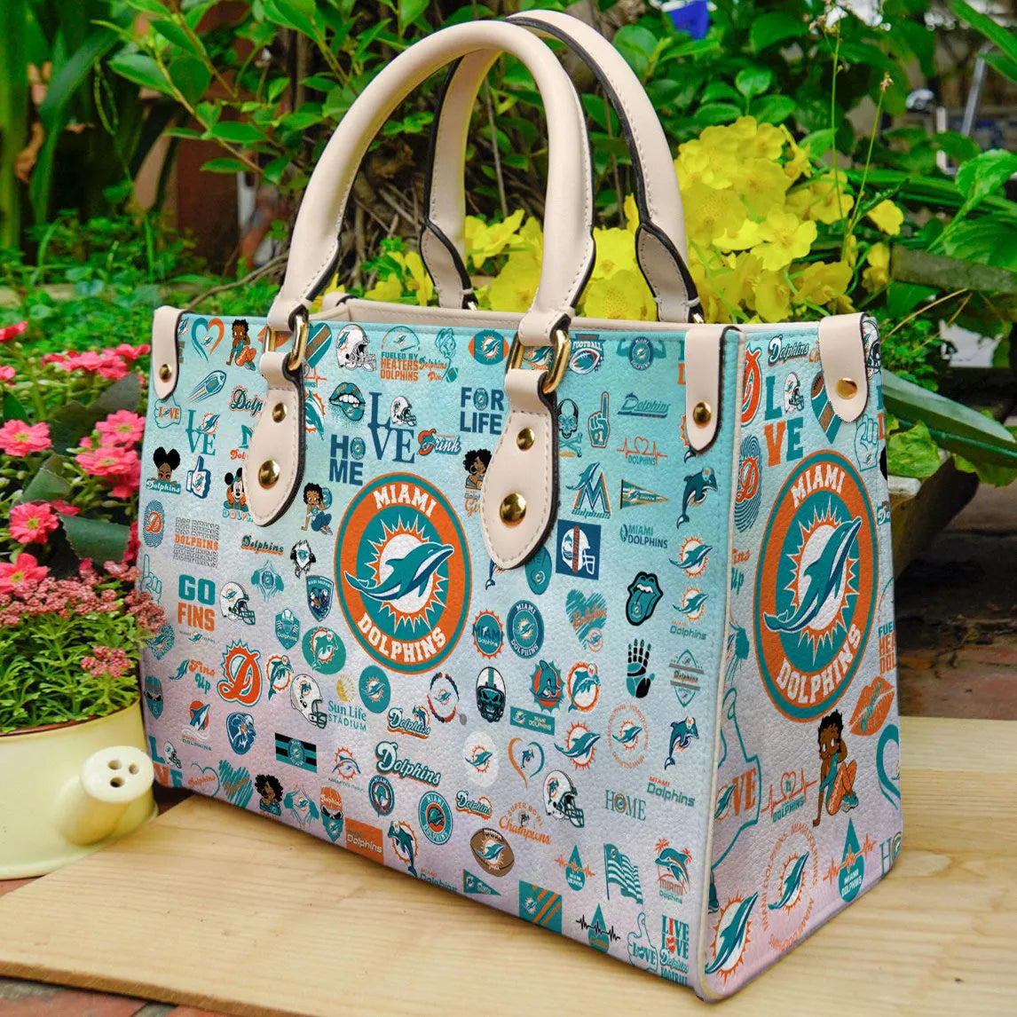 Miami Dolphins Leather Hand Bag BB09