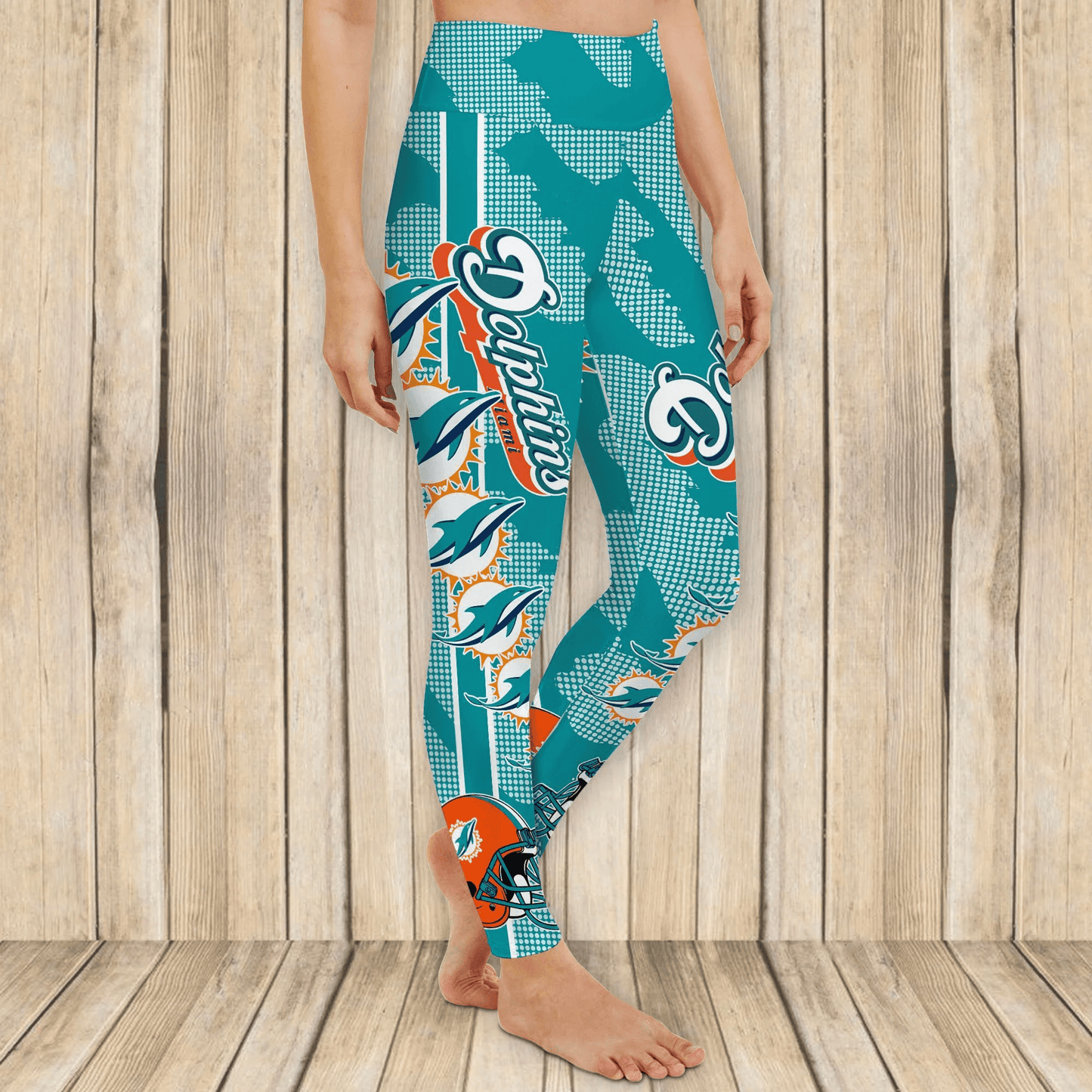 Miami Dolphins Leggings And Cross Tank Top BG18