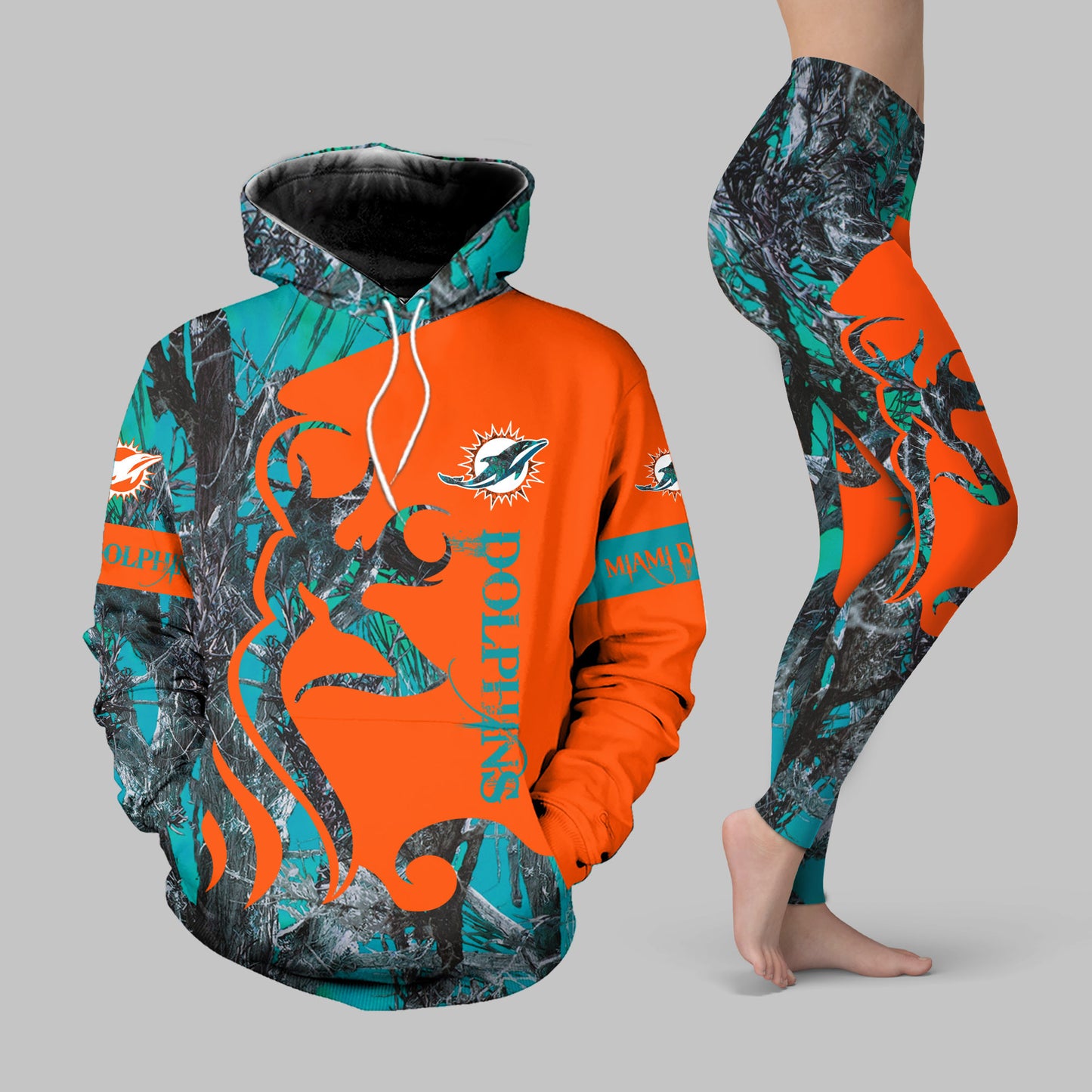 Miami Dolphins Leggings And Hoodie BG48