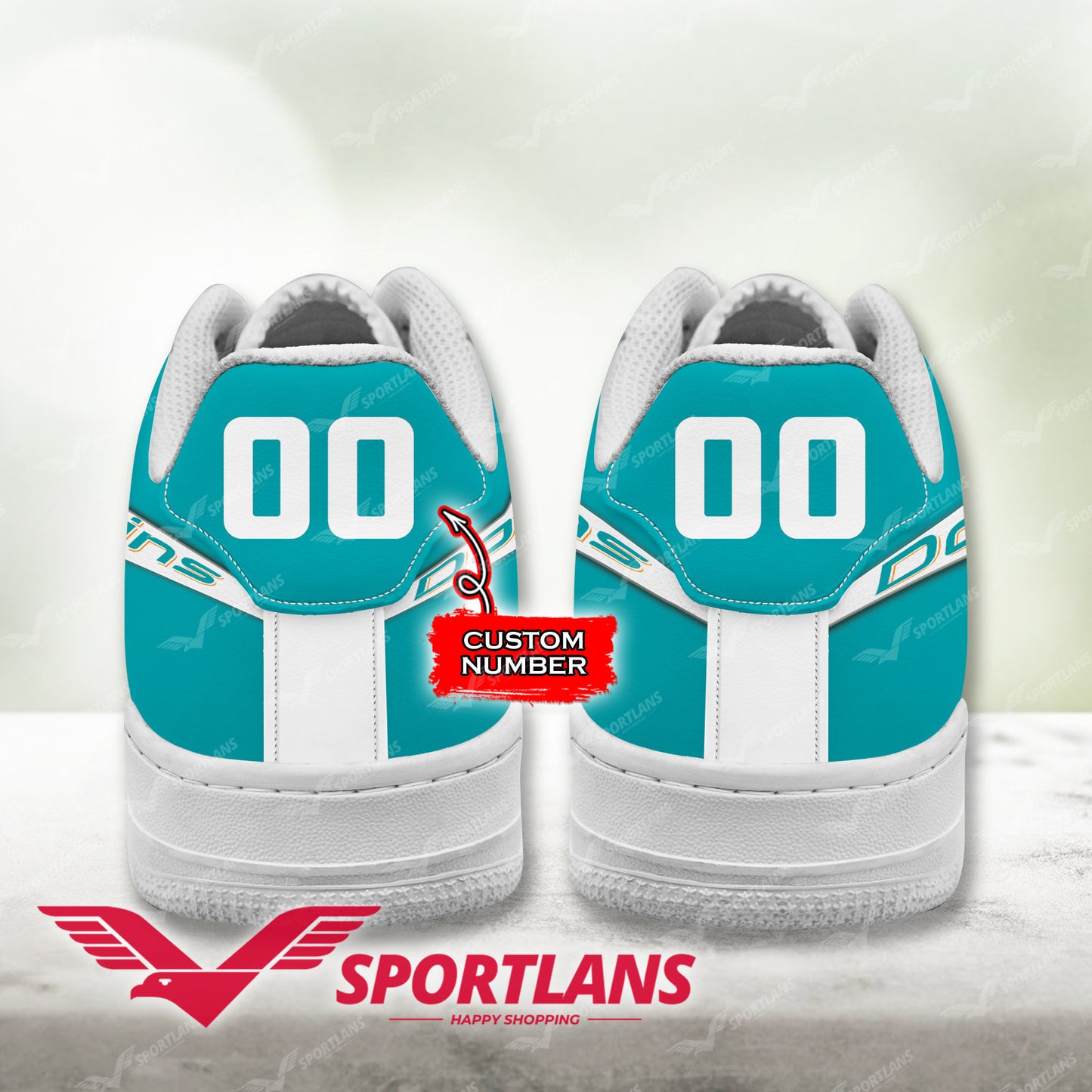 Miami Dolphins NFL Personalized Air Force 1 Shoes