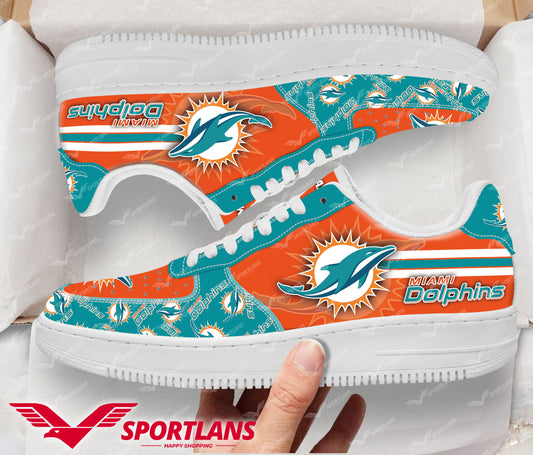 Miami Dolphins NFL Personalized Air Force 1 Shoes