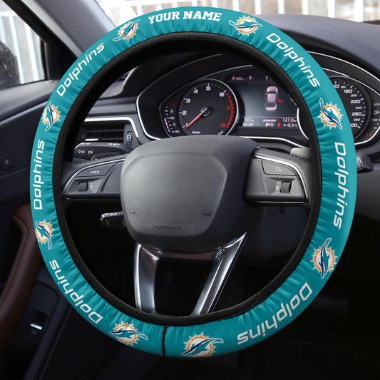 Miami Dolphins Personalized 3D Steering Wheel Cover 83