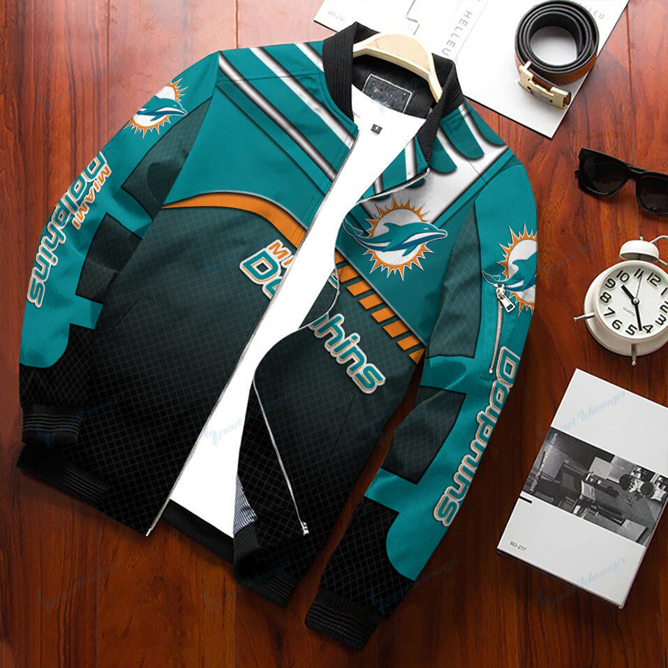 Miami Dolphins Personalized Bomber Jacket BG401