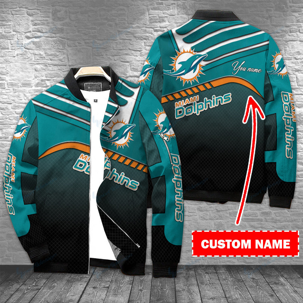 Miami Dolphins Personalized Bomber Jacket BG401