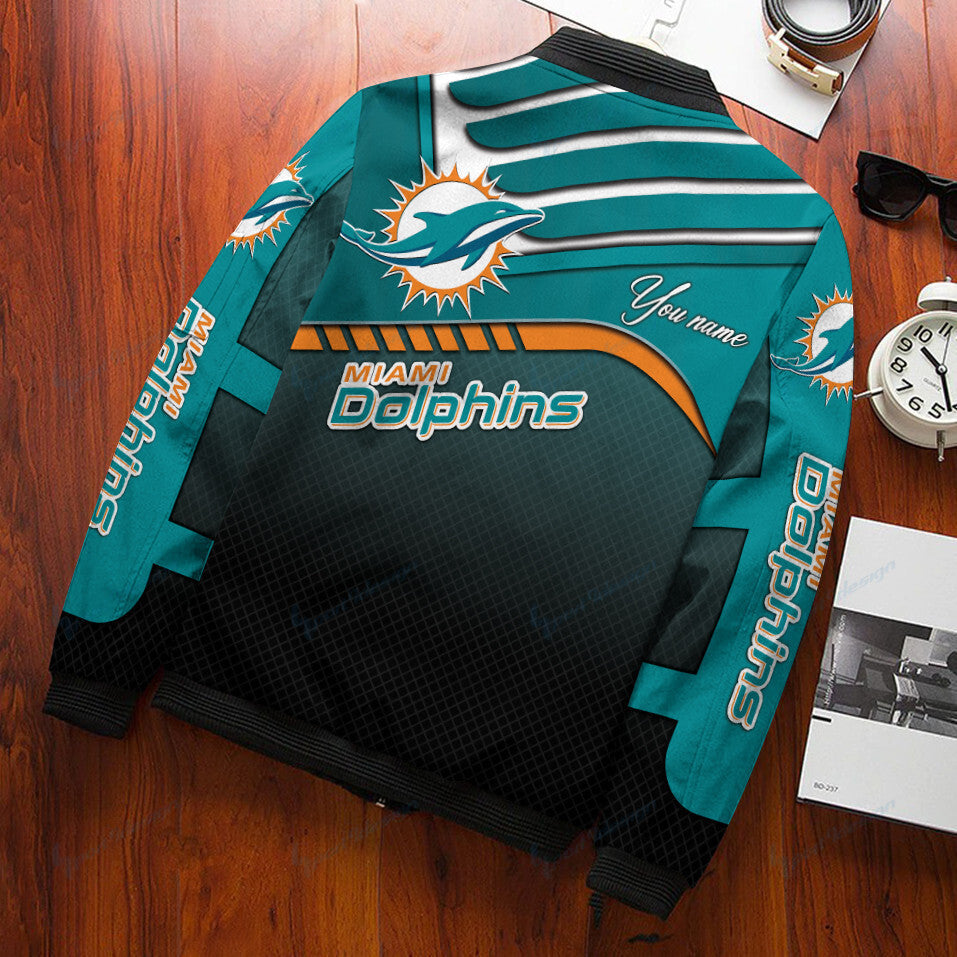 Miami Dolphins Personalized Bomber Jacket BG401