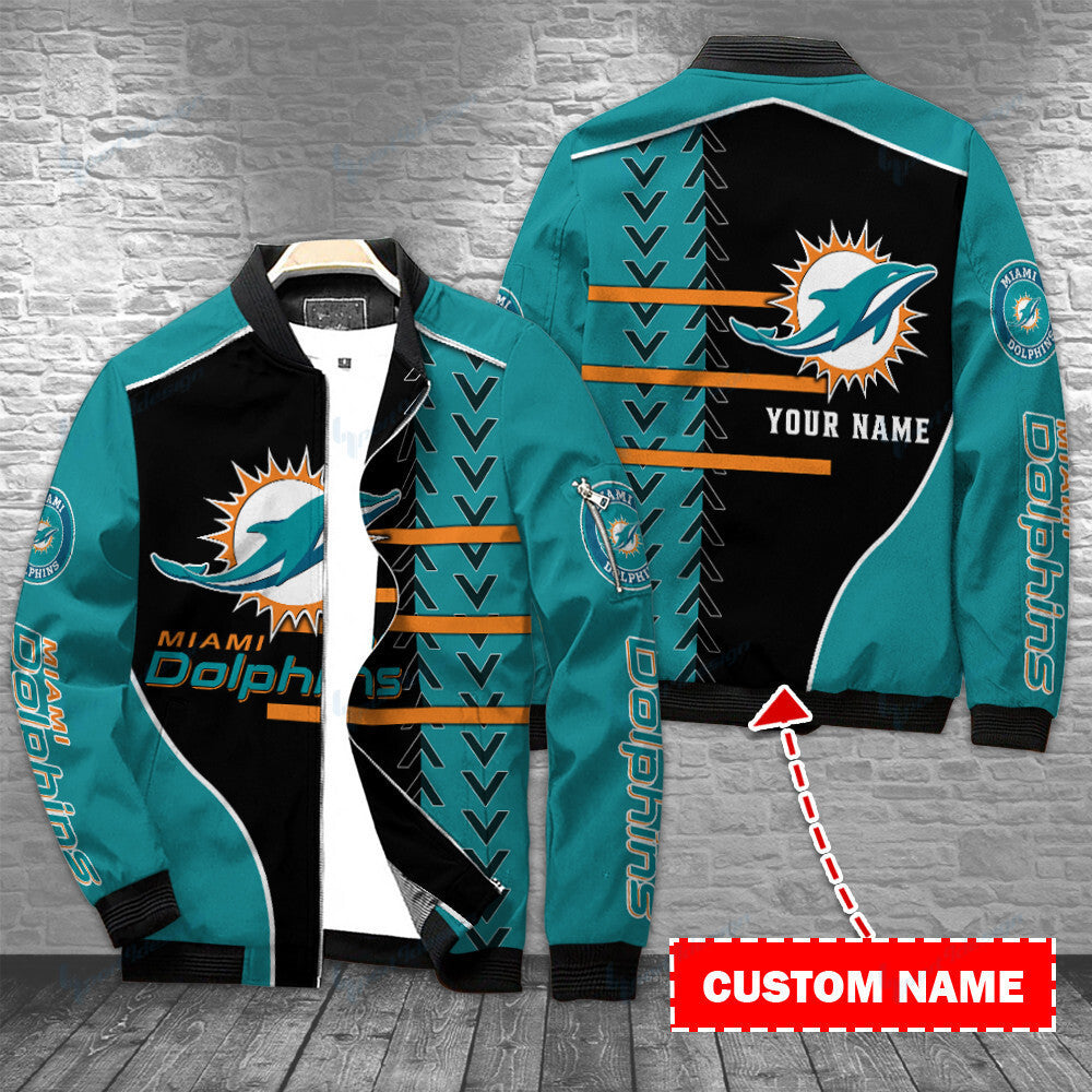 Miami Dolphins Personalized Bomber Jacket BG434