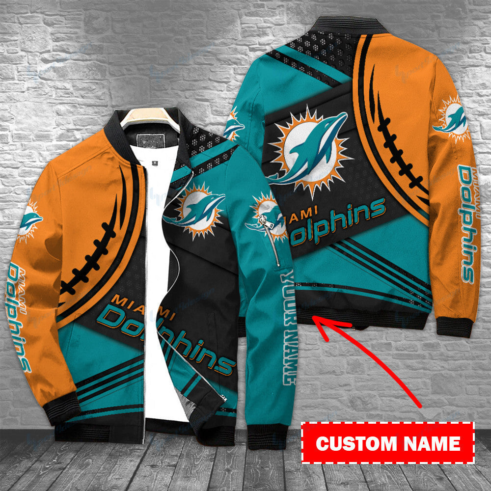 Miami Dolphins Personalized Bomber Jacket BG453