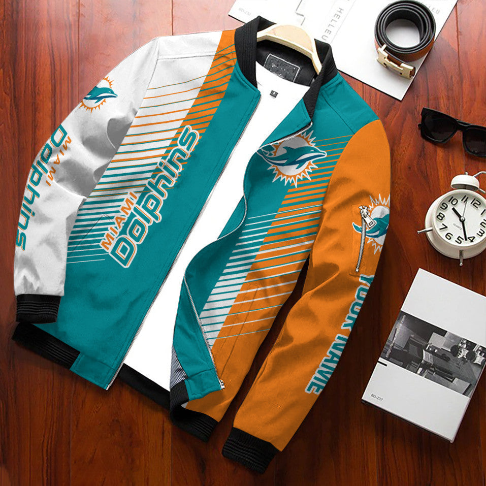 Miami Dolphins Personalized Bomber Jacket BG546