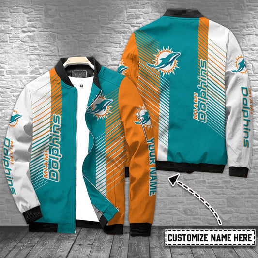 Miami Dolphins Personalized Bomber Jacket BG546