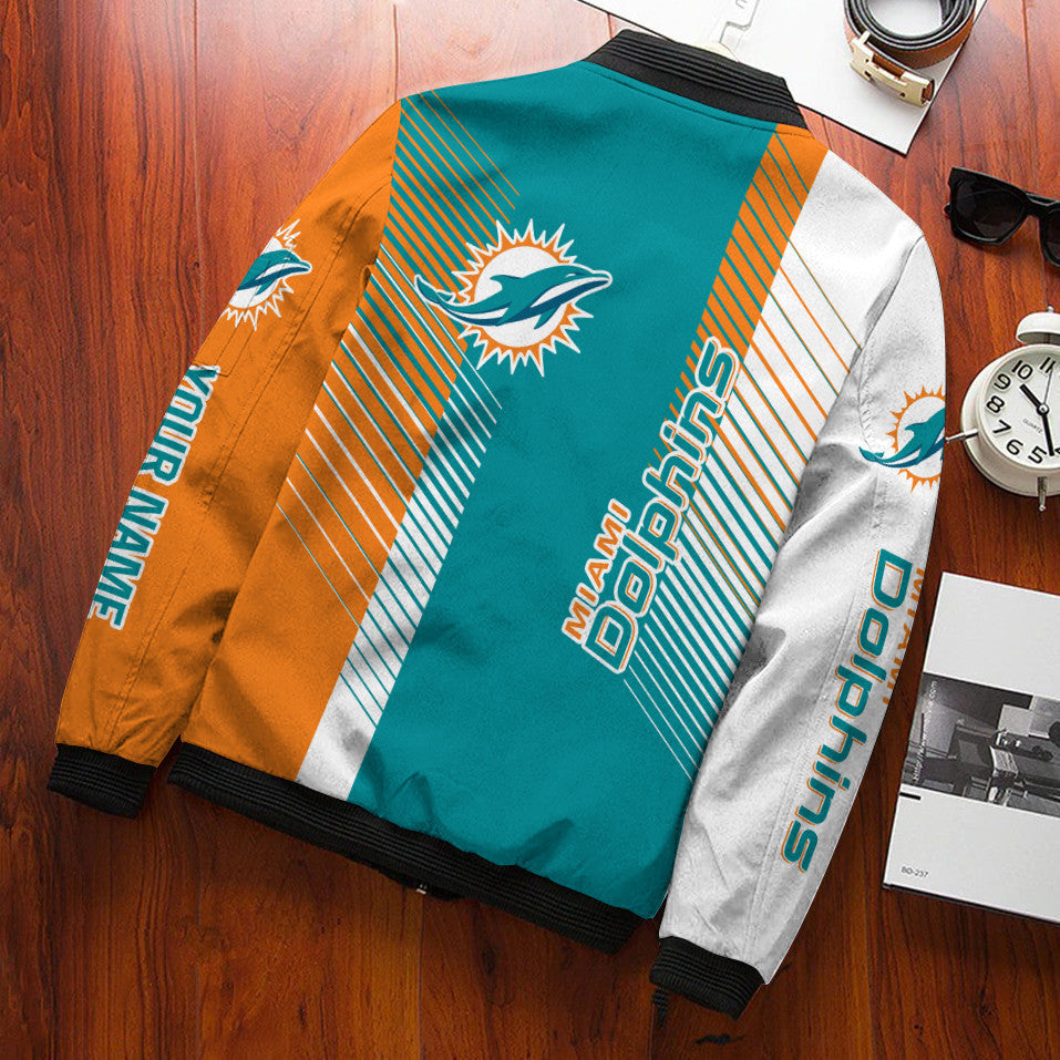 Miami Dolphins Personalized Bomber Jacket BG546