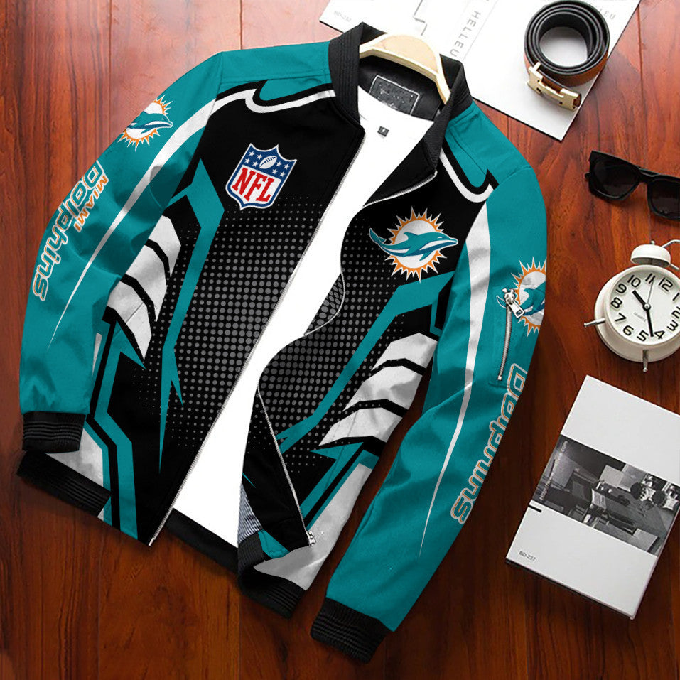 Miami Dolphins Personalized Bomber Jacket BG616