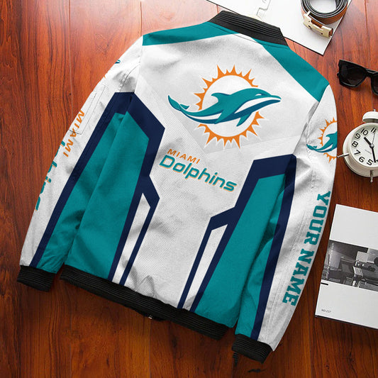 Miami Dolphins Personalized Bomber Jacket BG657