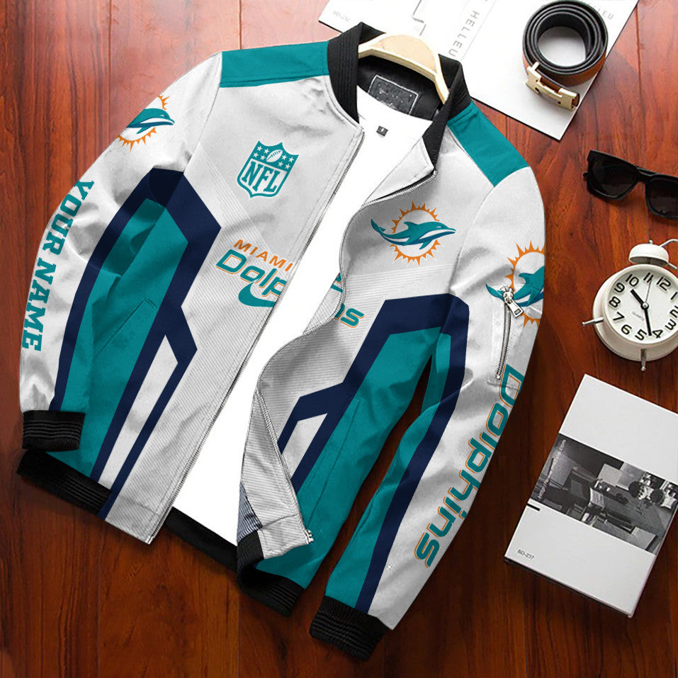 Miami Dolphins Personalized Bomber Jacket BG657