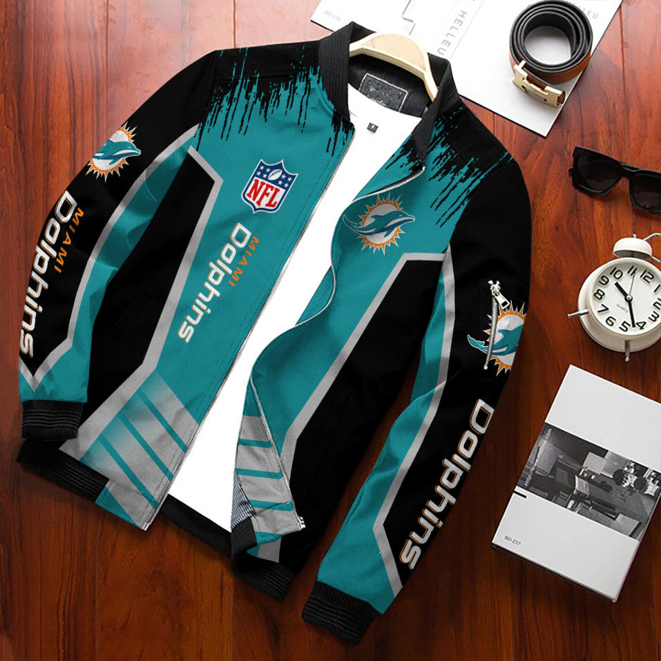 Miami Dolphins Personalized Bomber Jacket BG818