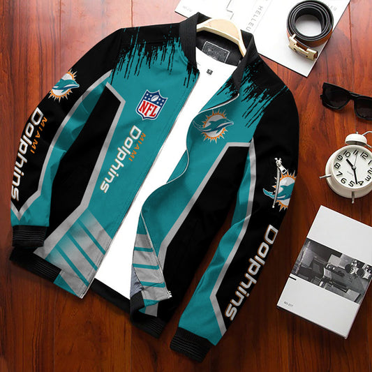 Miami Dolphins Personalized Bomber Jacket BG818