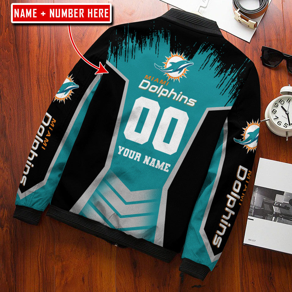 Miami Dolphins Personalized Bomber Jacket BG818