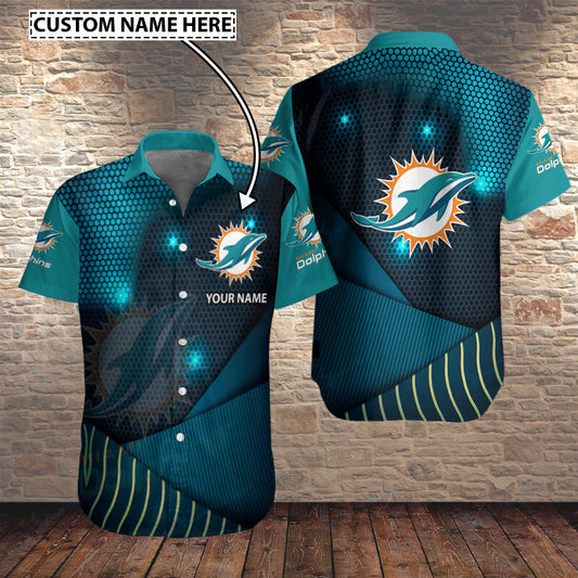 Miami Dolphins Personalized Button Shirt BG990