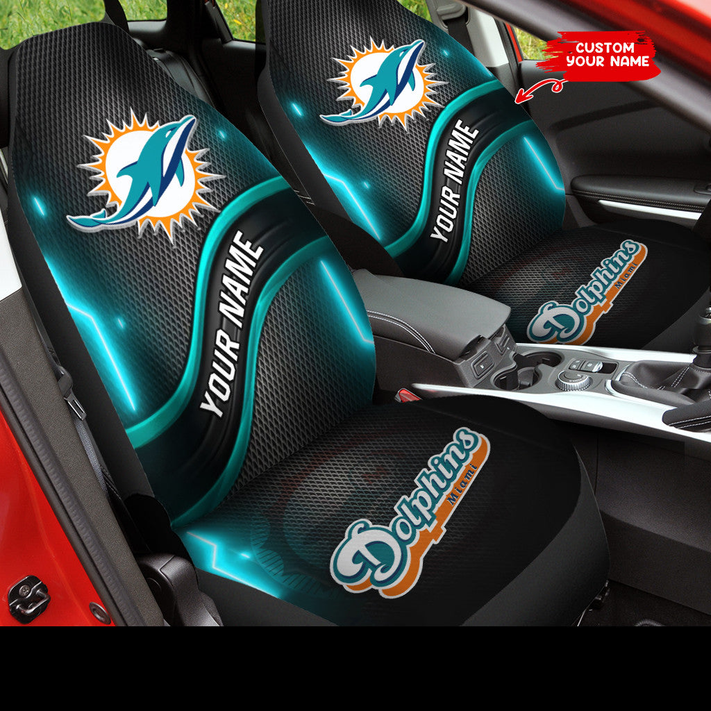 Miami Dolphins Personalized Car Seat Covers BG472