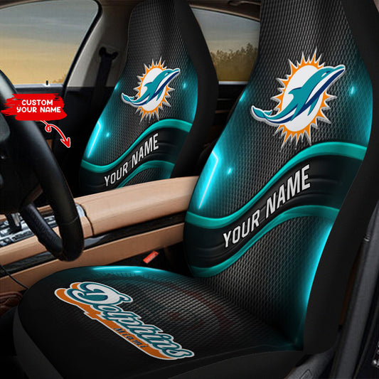 Miami Dolphins Personalized Car Seat Covers BG472