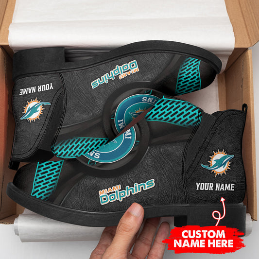 Miami Dolphins Personalized Comfort & Fashion Short Boots BG111