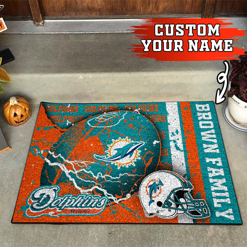 Miami Dolphins Personalized Doormat BG19