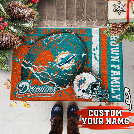 Miami Dolphins Personalized Doormat BG19