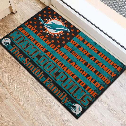 Miami Dolphins Personalized Doormat BG303