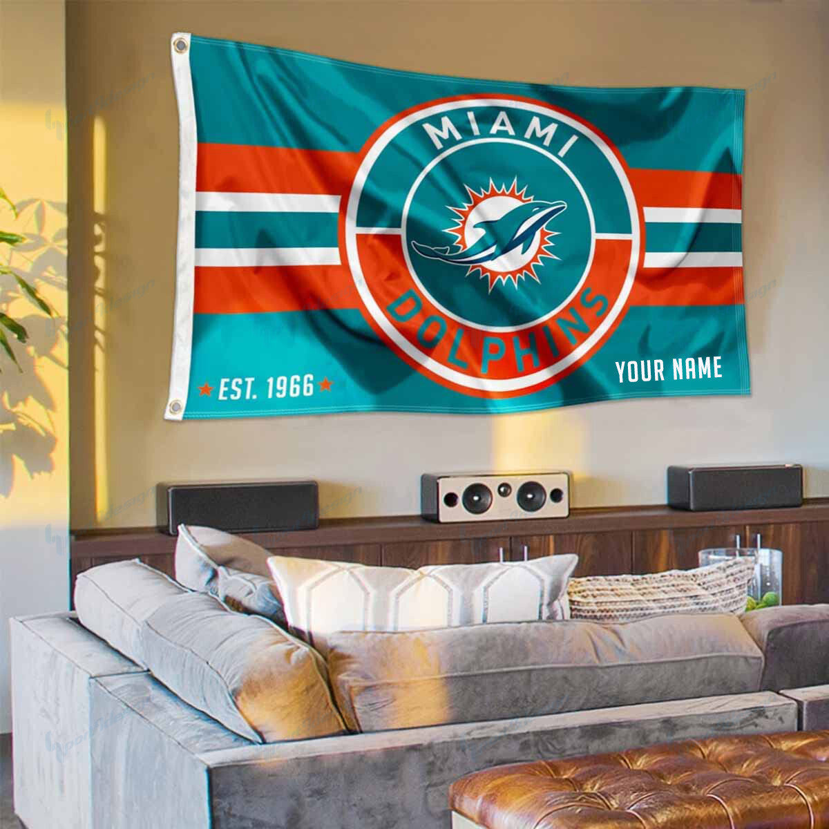 Miami Dolphins Personalized Flag 183