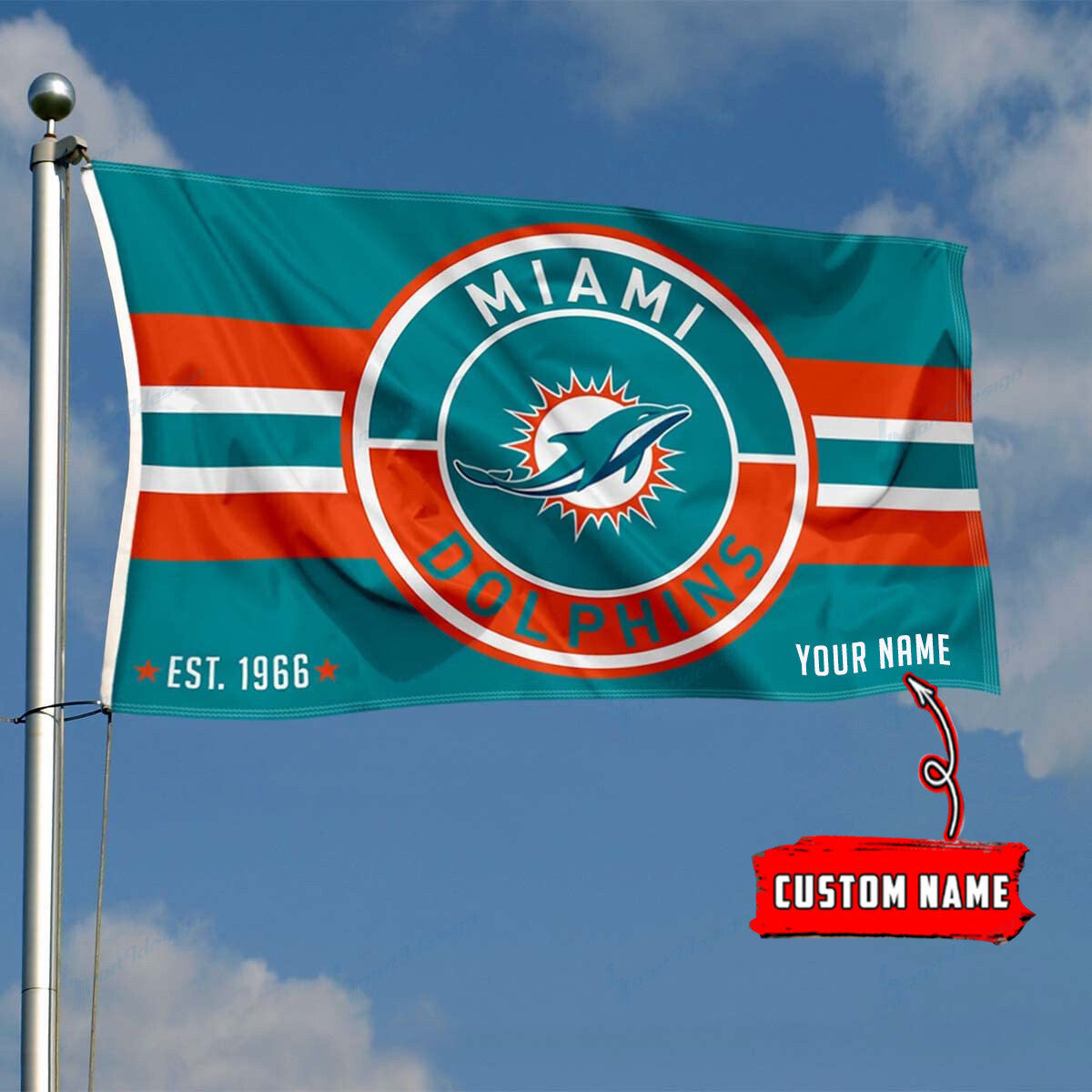 Miami Dolphins Personalized Flag 183