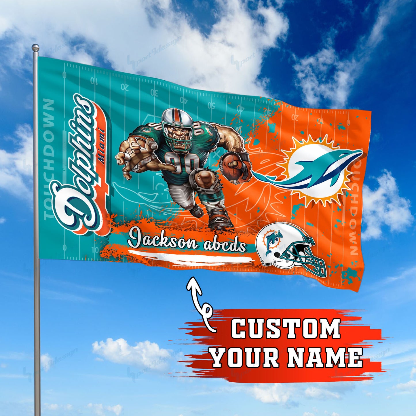Miami Dolphins Personalized Flag 255