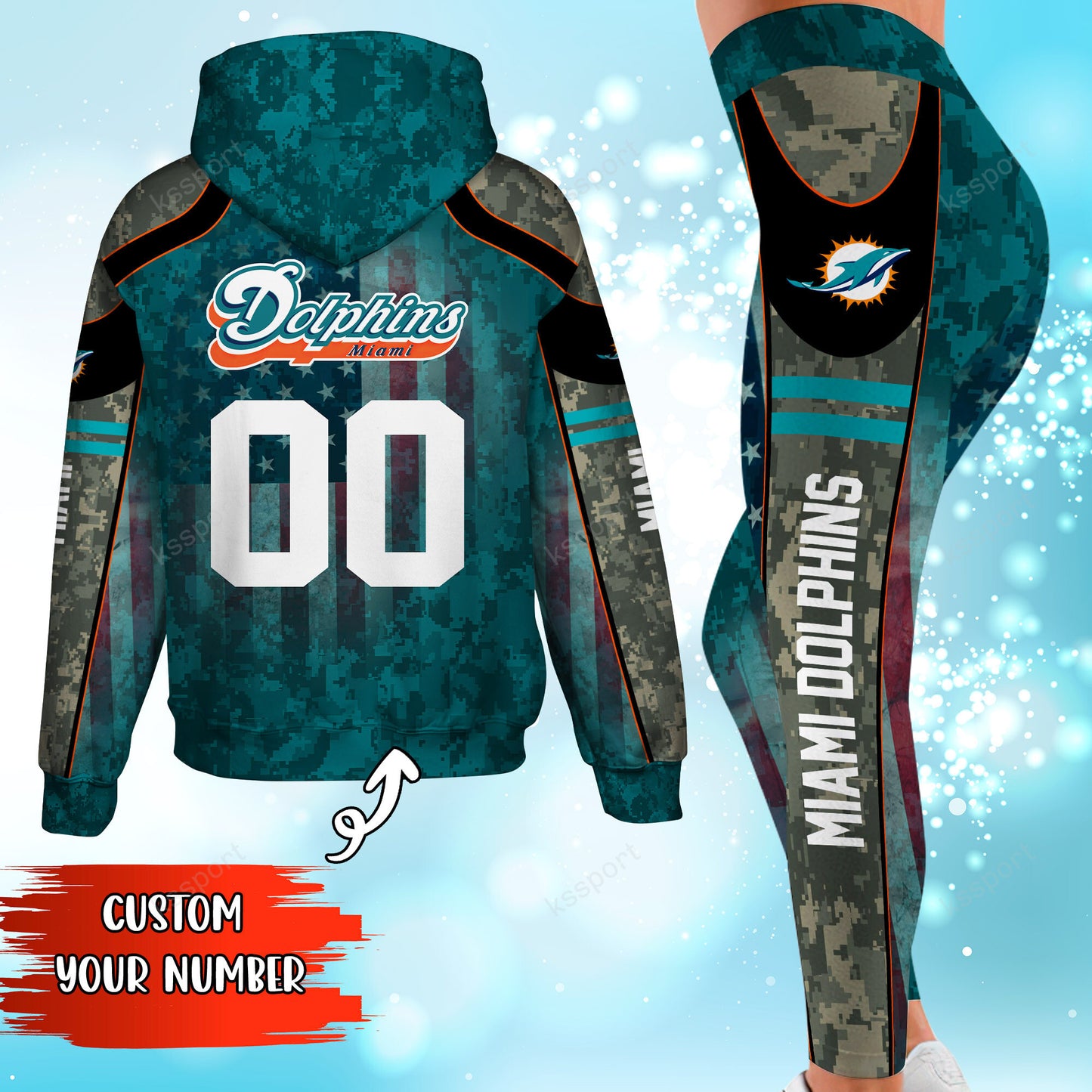 Miami Dolphins Personalized Leggings And Hoodie BG81